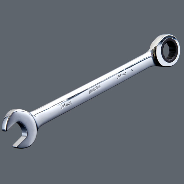 Dual-End Open & Ratchet Box Wrench (Fixed Open End + Ratchet Box End)